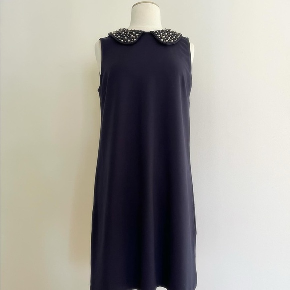 PHILOSOPHY navy knit shift with jewel collar NWOT - Picture 5 of 6